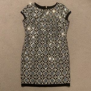 Vince Camuto Black Sequin Cocktail Sheath Dress 14